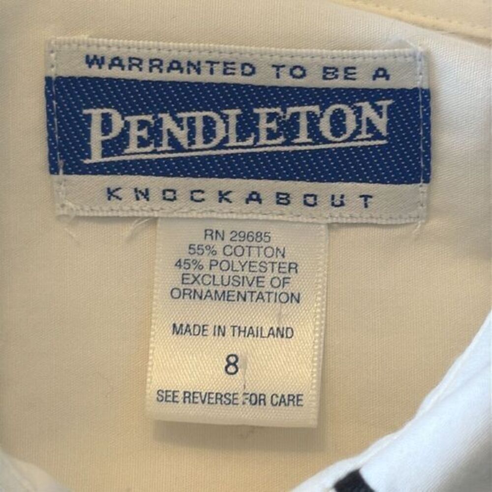 Pendleton Button Front Pointed Collar Ribbon Trim… - image 7